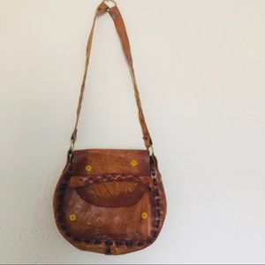 Vintage Genuine Leather Hand Painted Purse
